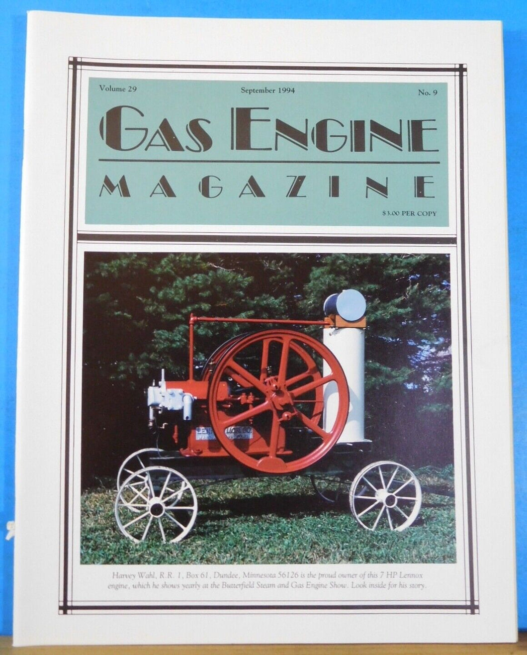 Gas Engine Magazine 1994 September A Spark Plug Sampler My 7 HP Lennox
