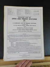 Official List of Open and Prepay stations #87 November 1972
