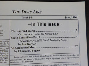 Dixie Line Magazine Louisville & Nashville Historical Society  1996 June