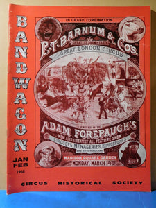 Bandwagon 1968 Jan Feb Circus Magazine P.T. Barnum & Co. Adam Forepaugh
