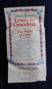 The World of Zolan Letter to Grandma by Donald Zolan